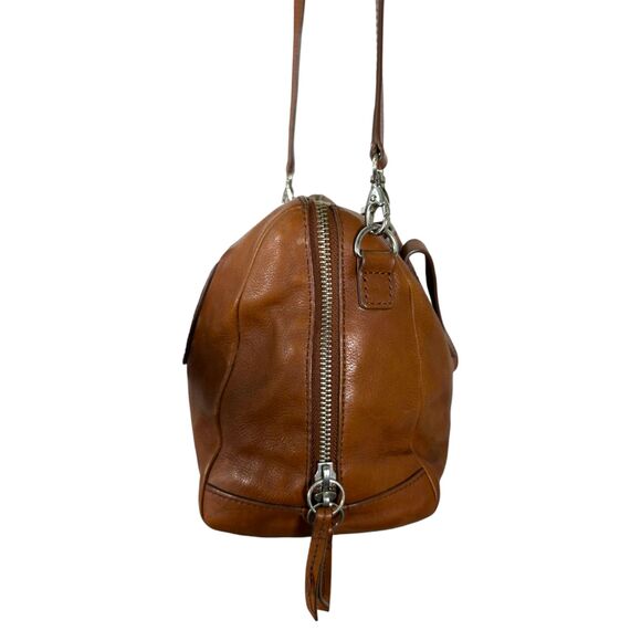 Fossil Brown Leather Satchel Crossbody Silver Highly Distressed Purse Handbag - Picture 3 of 8